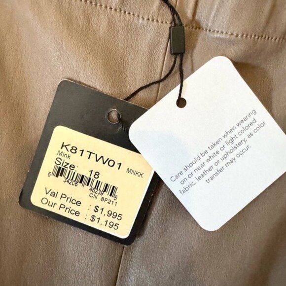 St. John *NEW* Taupe Leather Pants - originally $1995! - Picture 15 of 15